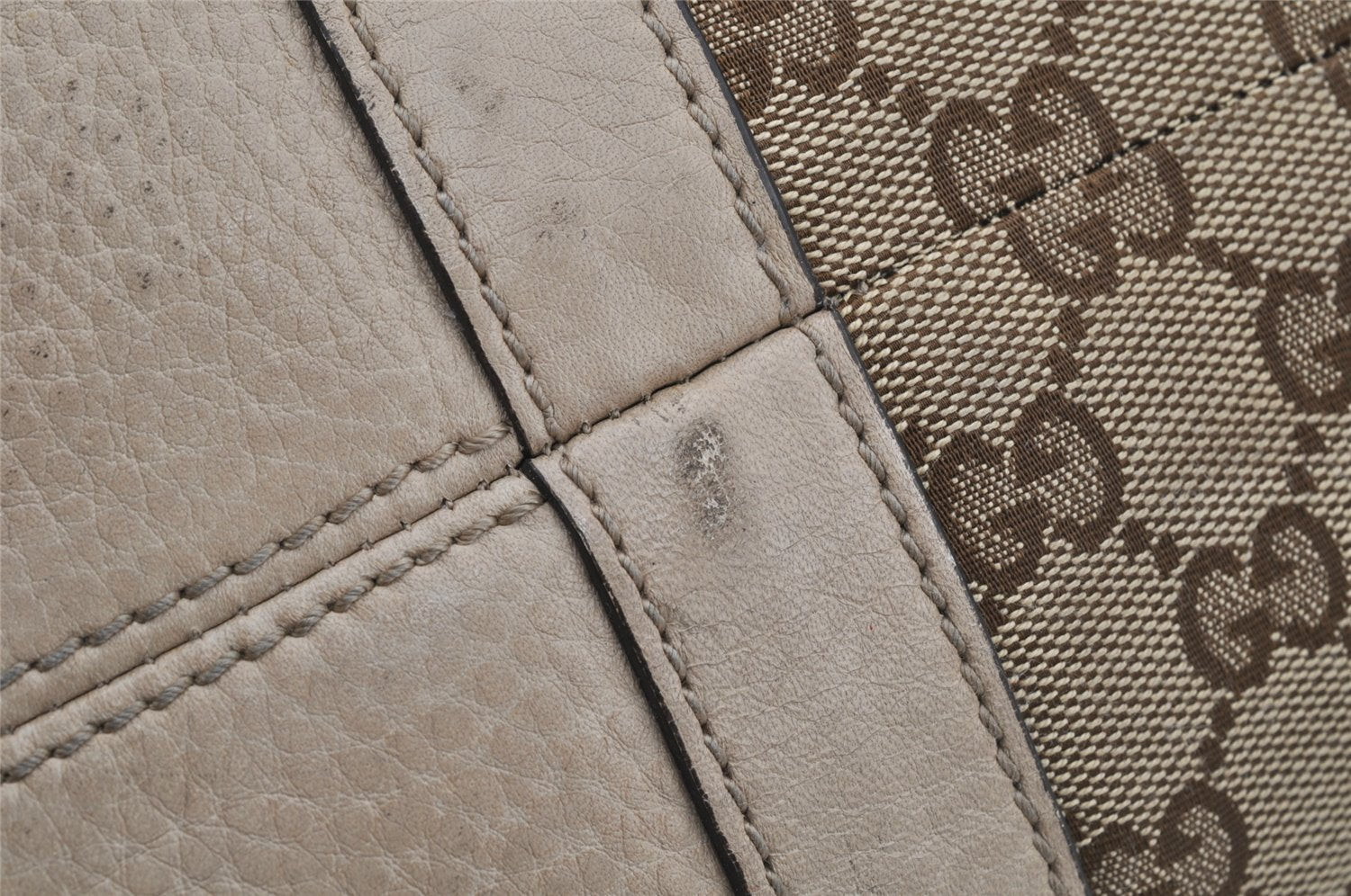 Authentic GUCCI Miss GG Canvas Leather Shoulder Tote Bag 353122 Brown 9932I