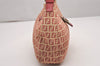 Authentic FENDI Zucchino Shoulder Hand Bag Purse Canvas Leather Red 9933I