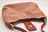 Authentic FENDI Zucchino Shoulder Hand Bag Purse Canvas Leather Red 9933I