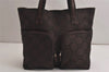 Authentic GUCCI Tote Hand Bag Purse GG Nylon Leather 105650 Brown Junk 9933J