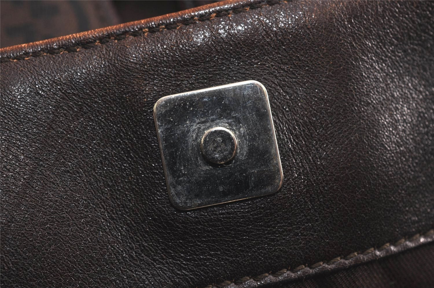 Authentic GUCCI Tote Hand Bag Purse GG Nylon Leather 105650 Brown Junk 9933J