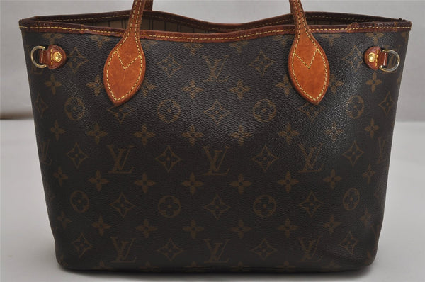 Authentic Louis Vuitton Monogram Neverfull PM Shoulder Tote Bag M40155 LV 9936J