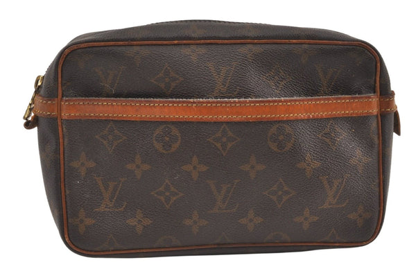 Authentic Louis Vuitton Monogram Compiegne 23 Clutch Hand Bag M51847 LV 9937J