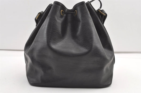 Authentic Louis Vuitton Epi Petit Noe Shoulder Drawstring Bag M59012 Black 9938J