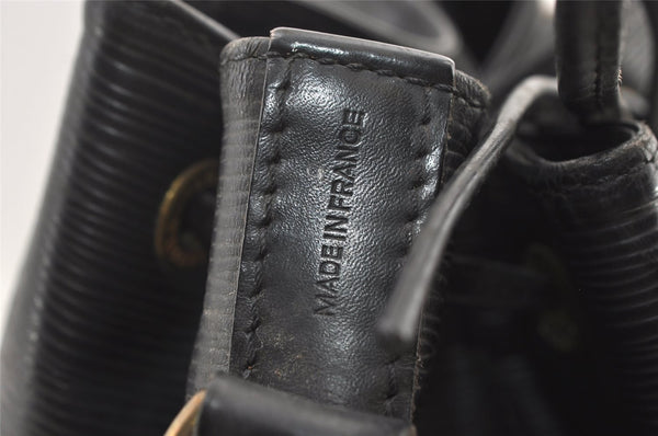 Authentic Louis Vuitton Epi Petit Noe Shoulder Drawstring Bag M59012 Black 9938J