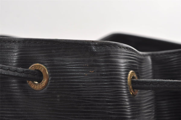 Authentic Louis Vuitton Epi Petit Noe Shoulder Drawstring Bag M59012 Black 9938J