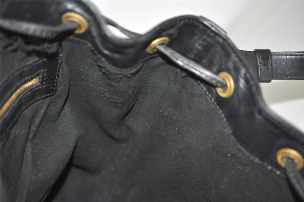 Authentic Louis Vuitton Epi Petit Noe Shoulder Drawstring Bag M59012 Black 9938J