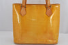 Authentic Louis Vuitton Vernis Houston Shoulder Hand Bag Yellow M91055 LV 9939J