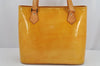 Authentic Louis Vuitton Vernis Houston Shoulder Hand Bag Yellow M91055 LV 9939J