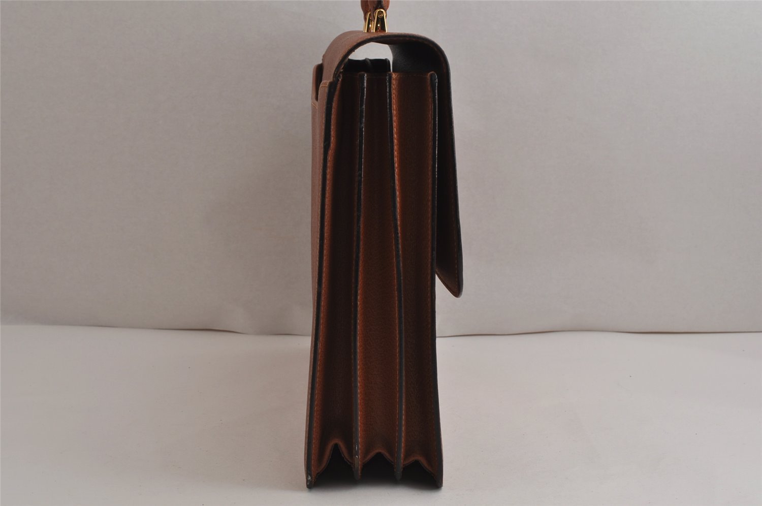 Authentic GUCCI Vintage Briefcase Business Hand Bag Leather Brown 9940J