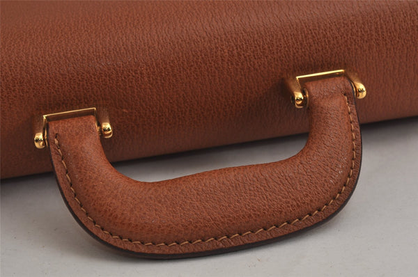 Authentic GUCCI Vintage Briefcase Business Hand Bag Leather Brown 9940J