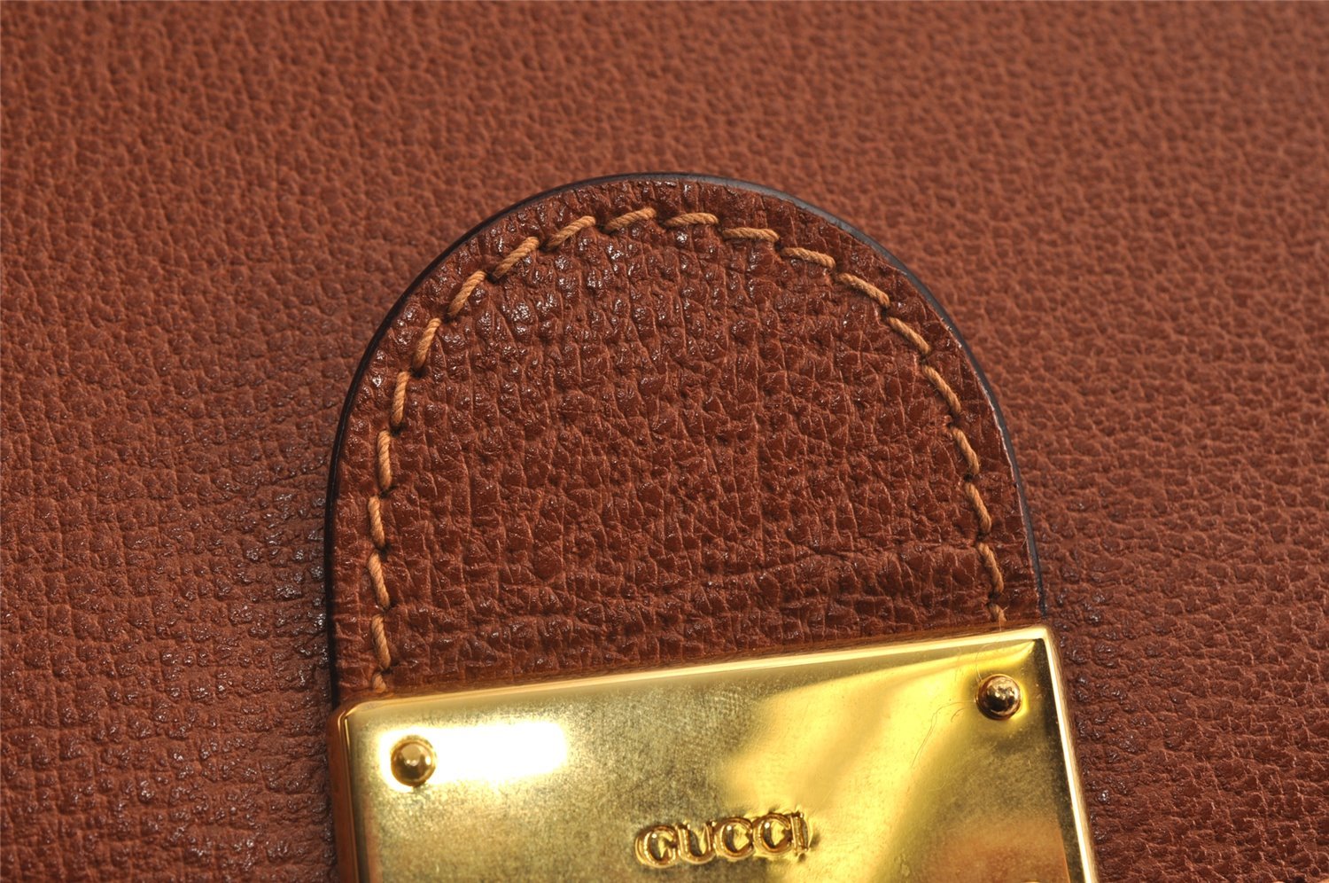 Authentic GUCCI Vintage Briefcase Business Hand Bag Leather Brown 9940J