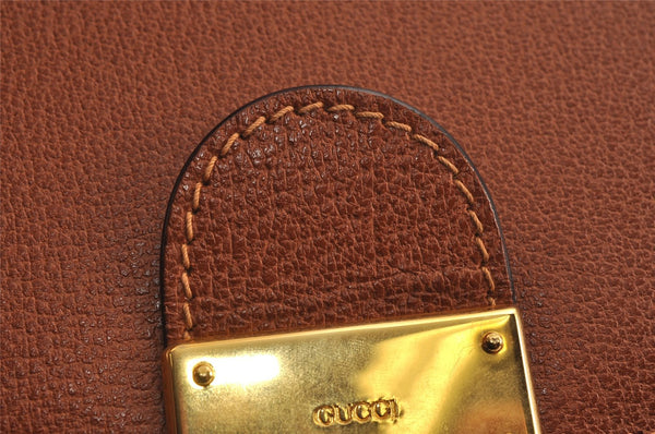 Authentic GUCCI Vintage Briefcase Business Hand Bag Leather Brown 9940J