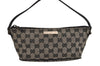 Authentic GUCCI Hand Bag Pouch Purse GG Canvas Leather 0391103 Black 9941J