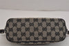 Authentic GUCCI Hand Bag Pouch Purse GG Canvas Leather 0391103 Black 9941J