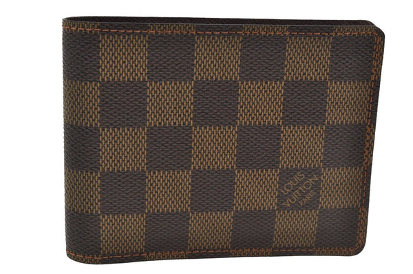 Authentic Louis Vuitton Damier Portefeuille Multiple Wallet N60895 LV 9942I