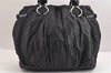 Authentic CELINE Vintage Shoulder Tote Bag Nylon Enamel Black 9943J