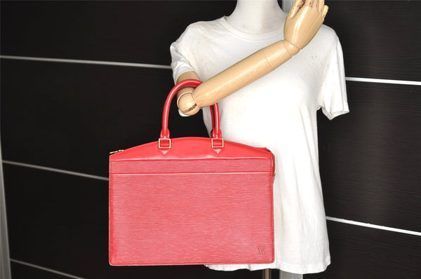 Authentic Louis Vuitton Epi Riviera Hand Bag Red M48187 LV 9945I