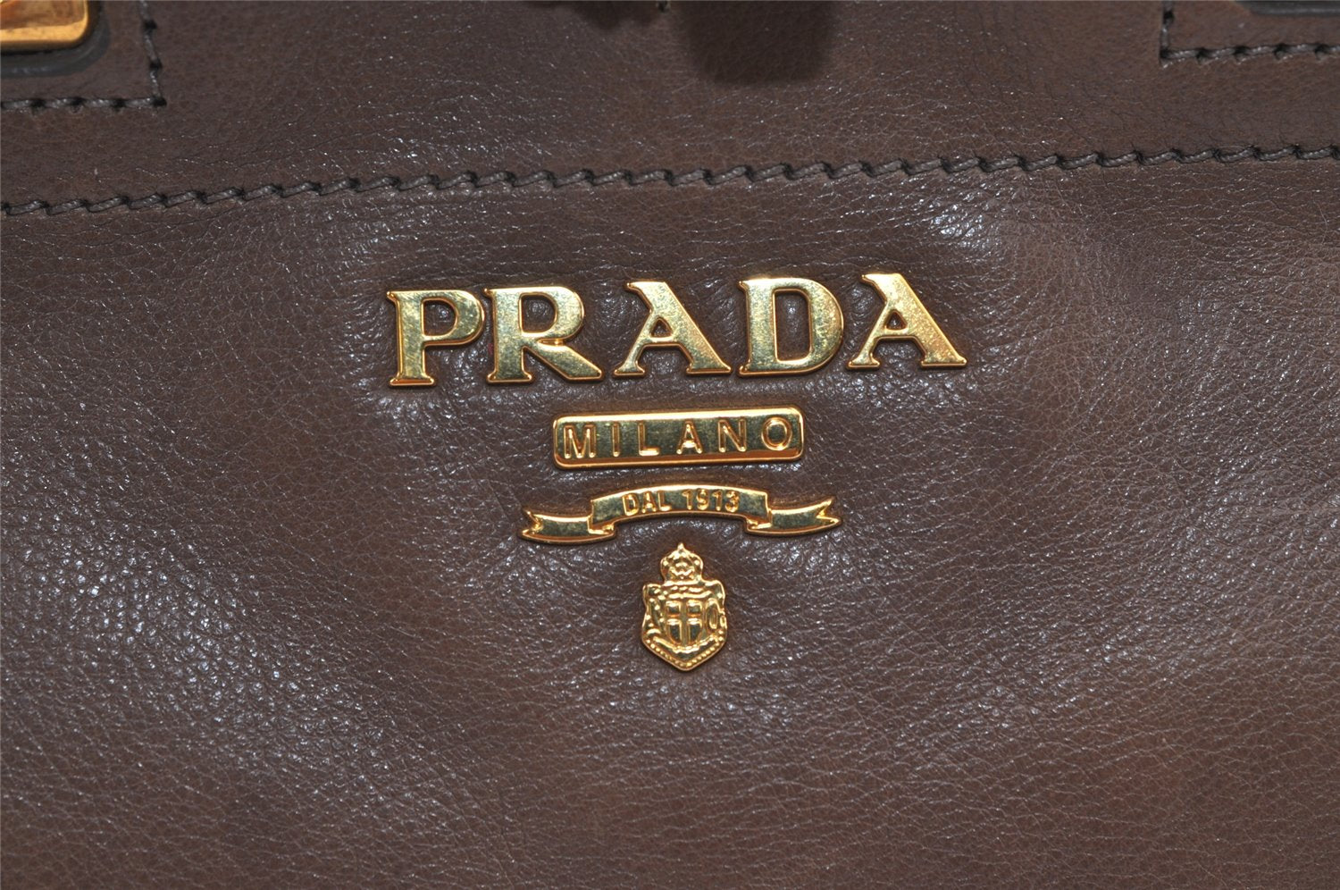 Authentic PRADA Vintage Leather 2Way Shoulder Hand Bag Purse Brown 9945J