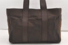 Authentic HERMES Acapulco MM Tote Hand Bag Nylon Leather Brown Junk 9948J