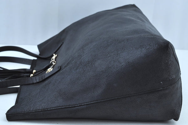 Authentic GUCCI Vintage Horsebit Shoulder Tote Bag Leather 297007 Black 9952G