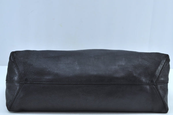 Authentic GUCCI Vintage Horsebit Shoulder Tote Bag Leather 297007 Black 9952G