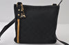 Authentic GUCCI Sherry Line Shoulder Cross Bag GG Canvas Leather Black 9954I