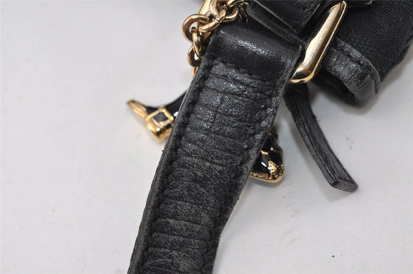 Authentic GUCCI Sherry Line Shoulder Cross Bag GG Canvas Leather Black 9954I