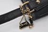 Authentic GUCCI Sherry Line Shoulder Cross Bag GG Canvas Leather Black 9954I