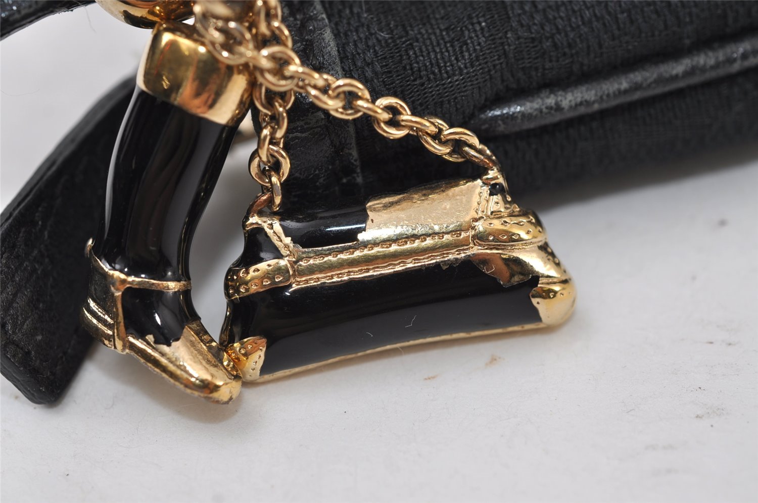 Authentic GUCCI Sherry Line Shoulder Cross Bag GG Canvas Leather Black 9954I