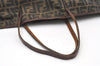 Authentic FENDI Vintage Zucca Shoulder Tote Bag Nylon Leather Brown 9955I