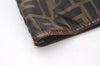 Authentic FENDI Vintage Zucca Shoulder Tote Bag Nylon Leather Brown 9955I