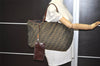 Authentic FENDI Vintage Zucca Shoulder Tote Bag Nylon Leather Brown 9955I