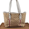 Authentic GUCCI Sherry Line Shoulder Tote Bag GG Canvas Leather Beige 9956I