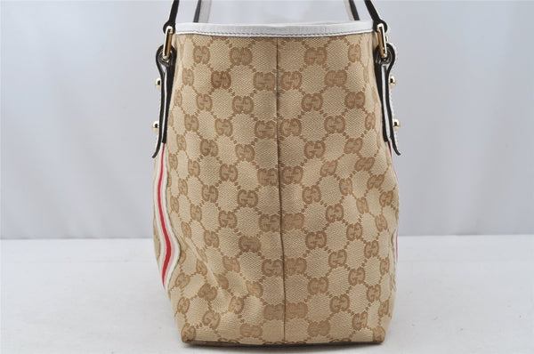 Authentic GUCCI Sherry Line Shoulder Tote Bag GG Canvas Leather Beige 9956I