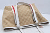 Authentic GUCCI Sherry Line Shoulder Tote Bag GG Canvas Leather Beige 9956I