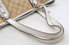 Authentic GUCCI Sherry Line Shoulder Tote Bag GG Canvas Leather Beige 9956I