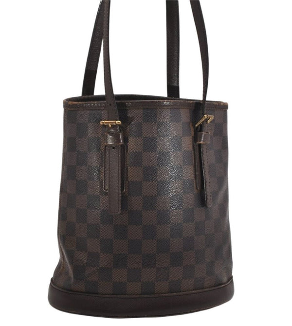 Authentic Louis Vuitton Damier Marais Bucket Shoulder Tote Bag N42240 LV 9956J