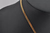 Authentic Christian Dior Gold Tone Chain Rhinestone Pendant Necklace Box 9957I