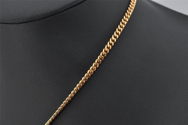 Authentic Christian Dior Gold Tone Chain Rhinestone Pendant Necklace Box 9957I