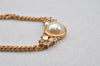 Authentic Christian Dior Gold Tone Chain Rhinestone Pendant Necklace Box 9957I