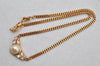 Authentic Christian Dior Gold Tone Chain Rhinestone Pendant Necklace Box 9957I