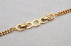 Authentic Christian Dior Gold Tone Chain Rhinestone Pendant Necklace Box 9957I