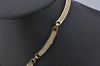 Authentic Christian Dior Gold Tone Chain Rhinestone Pendant Necklace Box 9958I