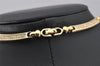 Authentic Christian Dior Gold Tone Chain Rhinestone Pendant Necklace Box 9958I