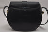 Authentic Christian Dior Shoulder Cross Body Bag Purse Leather Black 9958J