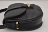 Authentic Christian Dior Shoulder Cross Body Bag Purse Leather Black 9958J