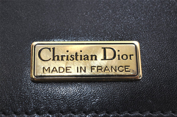 Authentic Christian Dior Shoulder Cross Body Bag Purse Leather Black 9958J