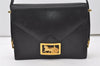 Authentic CELINE Vintage Horse Carriage Shoulder Bag Purse Leather Black 9959I