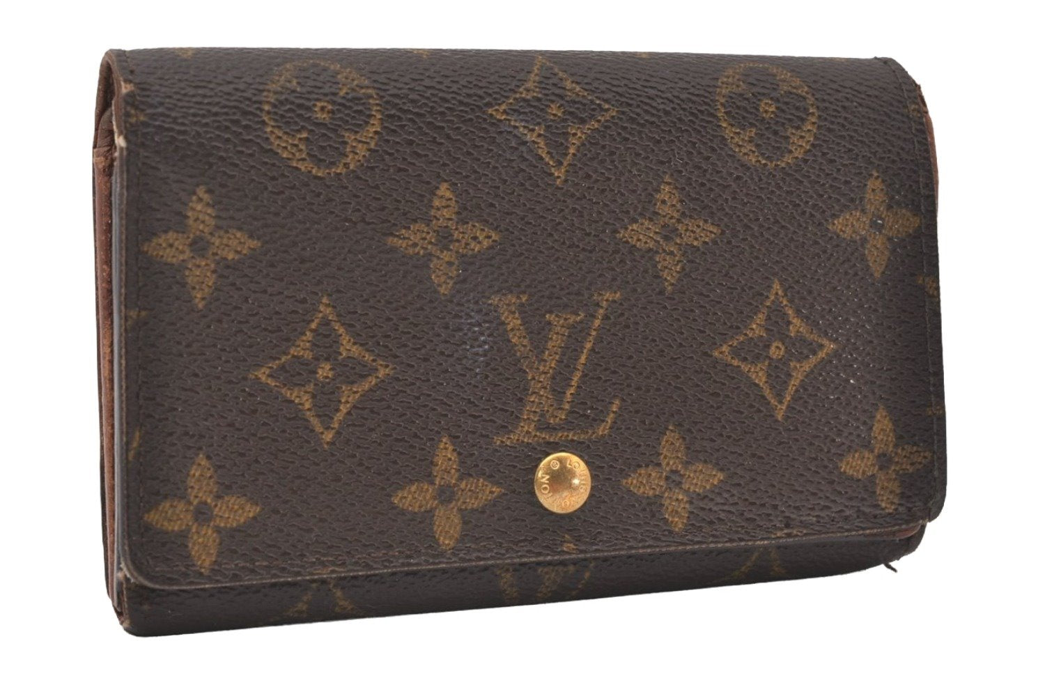 Auth Louis Vuitton Monogram Porte Monnaie Billets Tresor Wallet M61730 LV 9961I